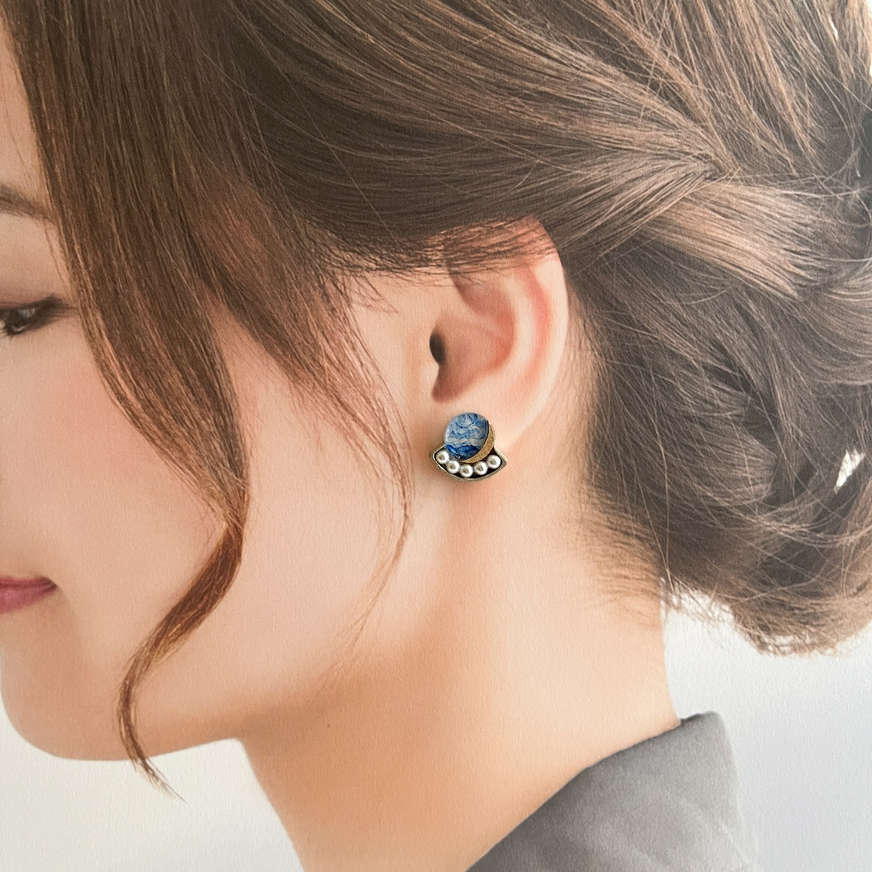Esnes Nommoc by C/STORE ピアス ゴッホ 星月夜＜東京都美術館