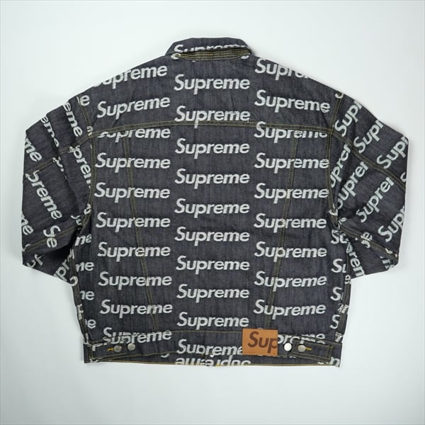 断*イ様 Jacquard Logos Denim Trucker Jacket Supreme Jacquard Logos Denim Trucker Jacket (FW25) - $298