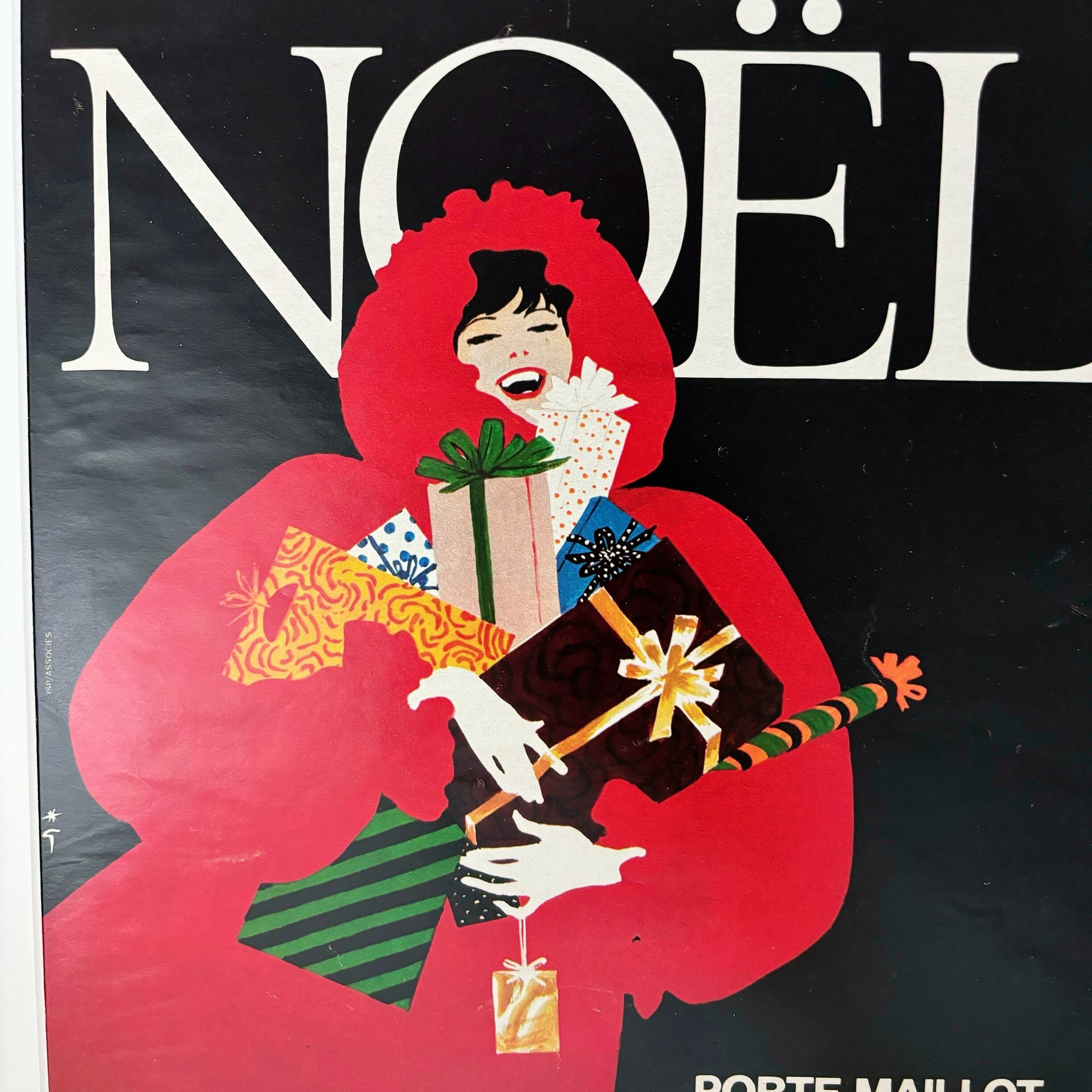 1977 広告＞Rene Gruau Noel クリスマス ポスター ヴィンテージ アート