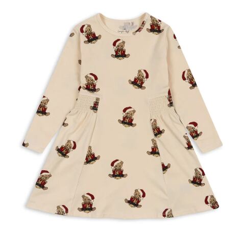 【Konges Sløjd】BASIC DRESS GOTS - CHRISTMAS TEDDY