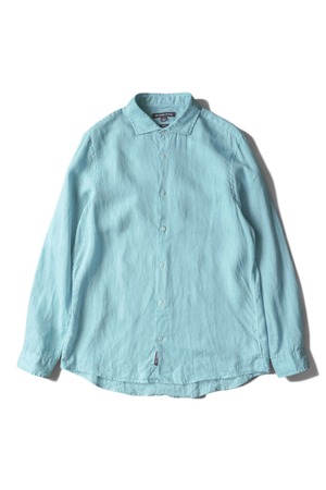 "MICHAEL KORS" Pure Linen Cutaway Collar Shirt Made in CHINA