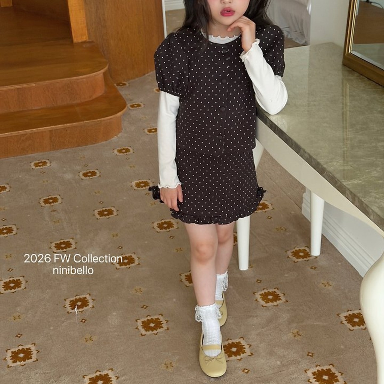 韓国子供服 / ninibello / Dear Dot Cardigan  / カーディガン *XS~XXL*