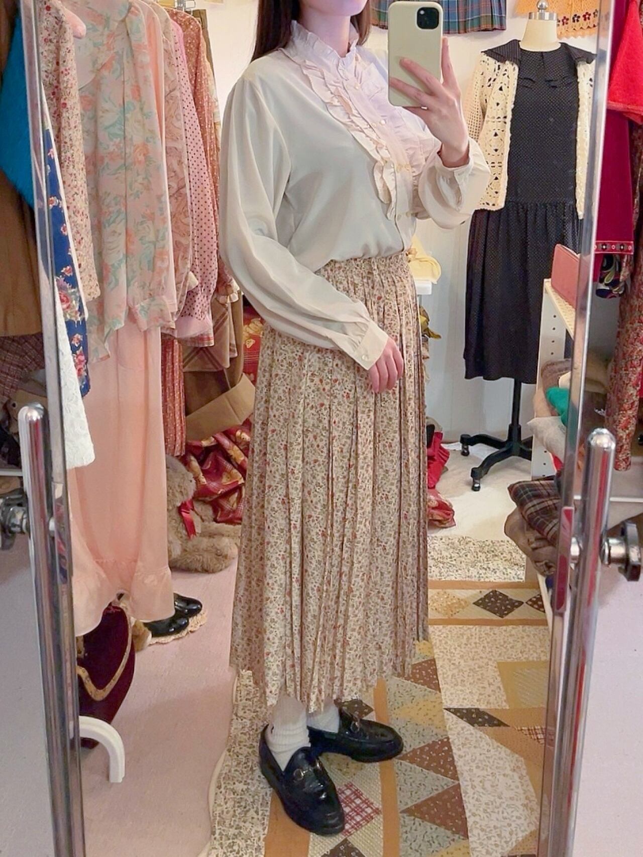 mini rose pleats skirt