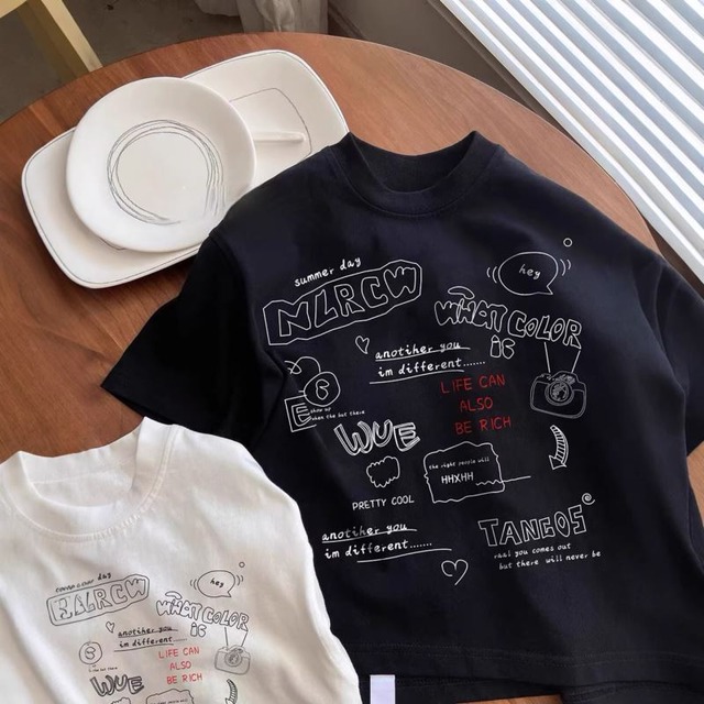 kids 手書き風ロゴTシャツ