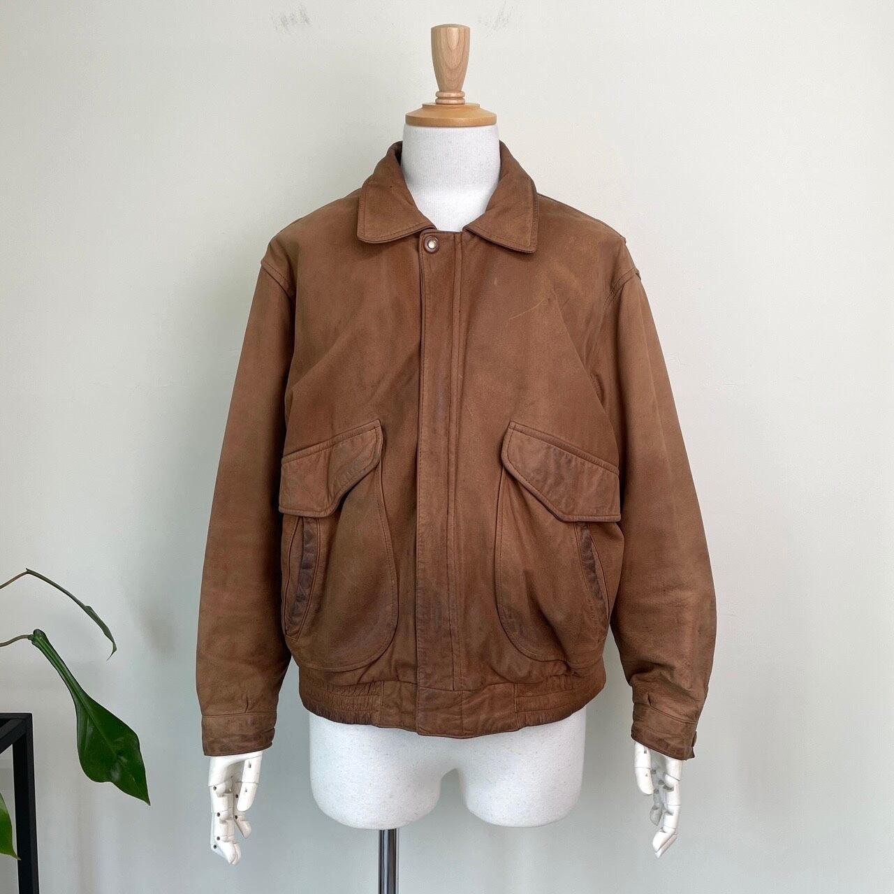 80s〜90s ブラウン スエードジャケット 80s 90s Hunt Club レザージャケット A-2タイプ ヴィンテージ 古着 茶