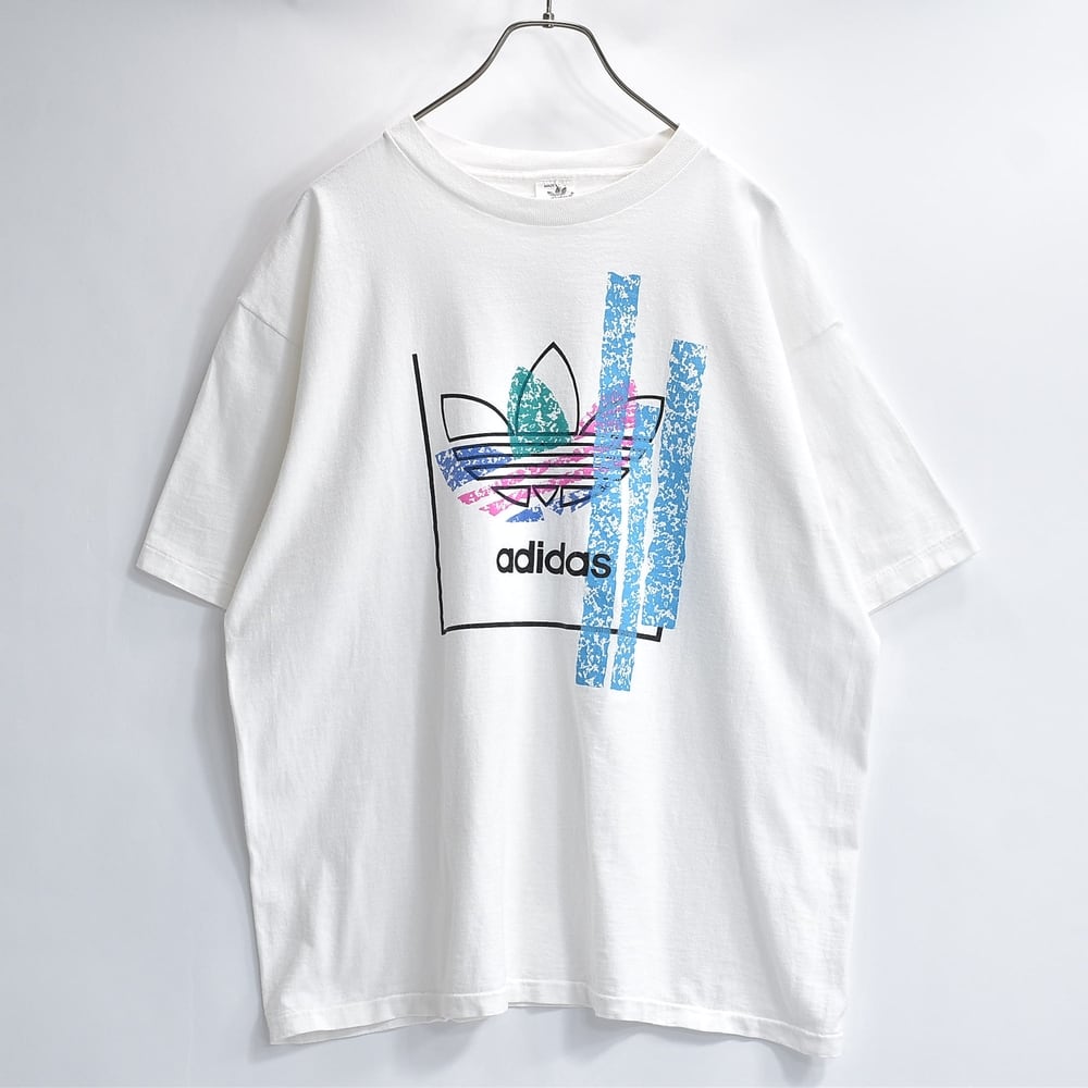 90s USA製 adidas アディダス Tシャツ トレフォイルロゴ シングル