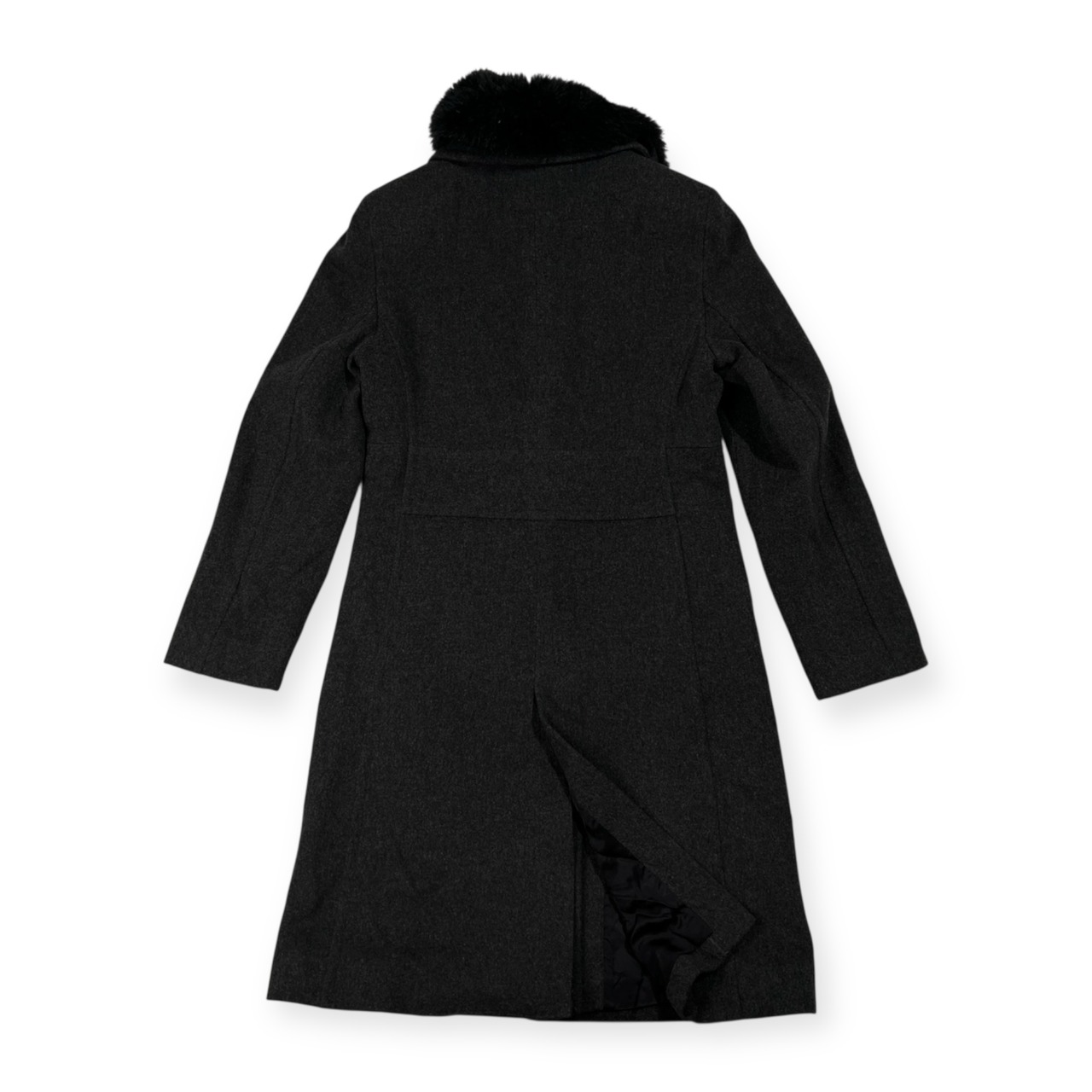 BURBERRY BLUE LABEL バーバリーブルーレーベル 襟ファー付き ウール コート サイズ 40 /チャコールグレー/三陽商会