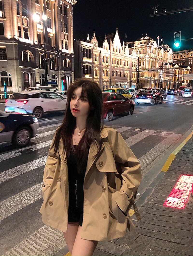 ショートジャケット スタイル薄手オータムカーキトップス 秋物 YY-ファッション17427526319