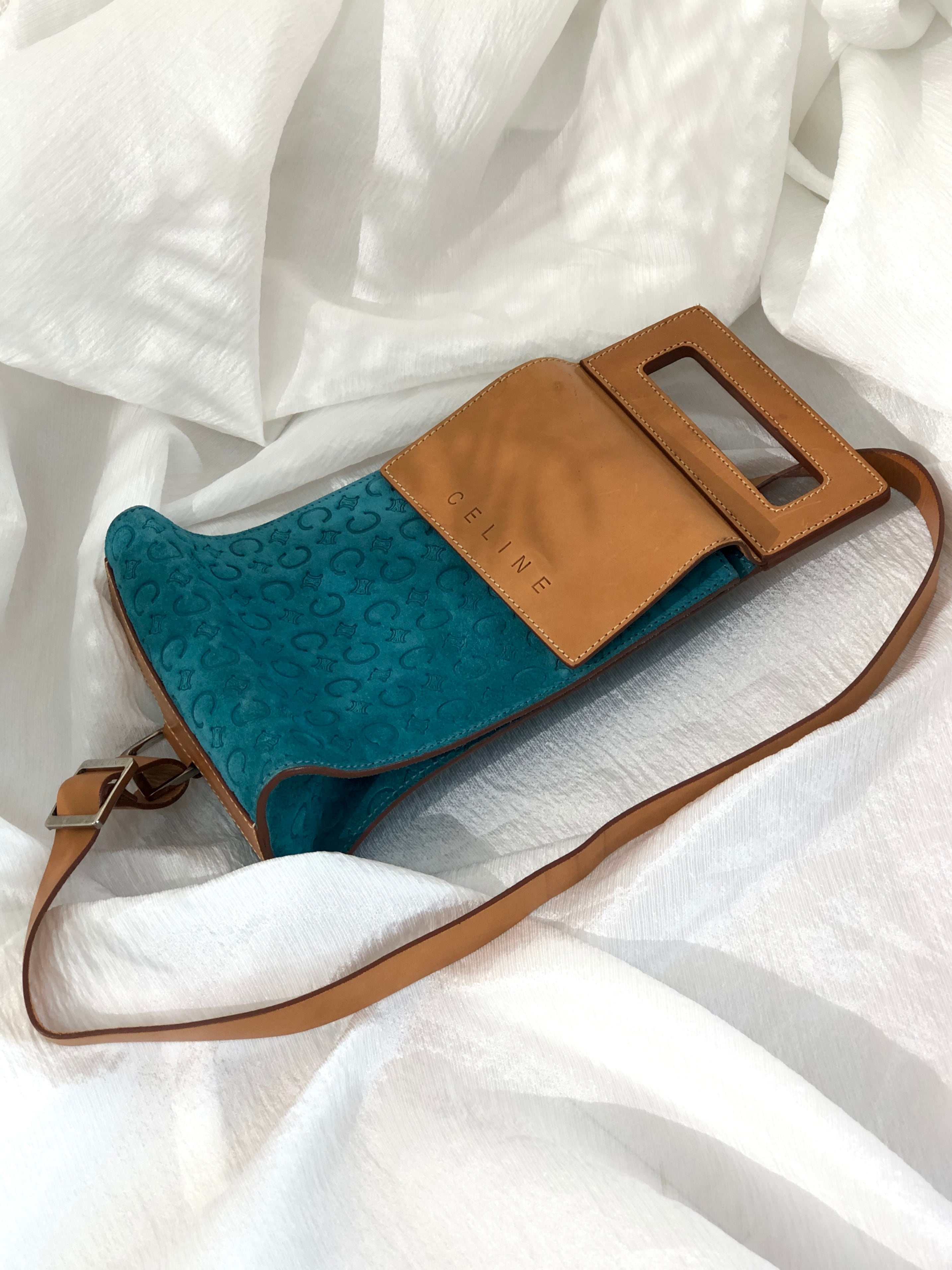 【良品】CELINE オールドセリーヌ Cマカダムミニボストン ロゴ型押し