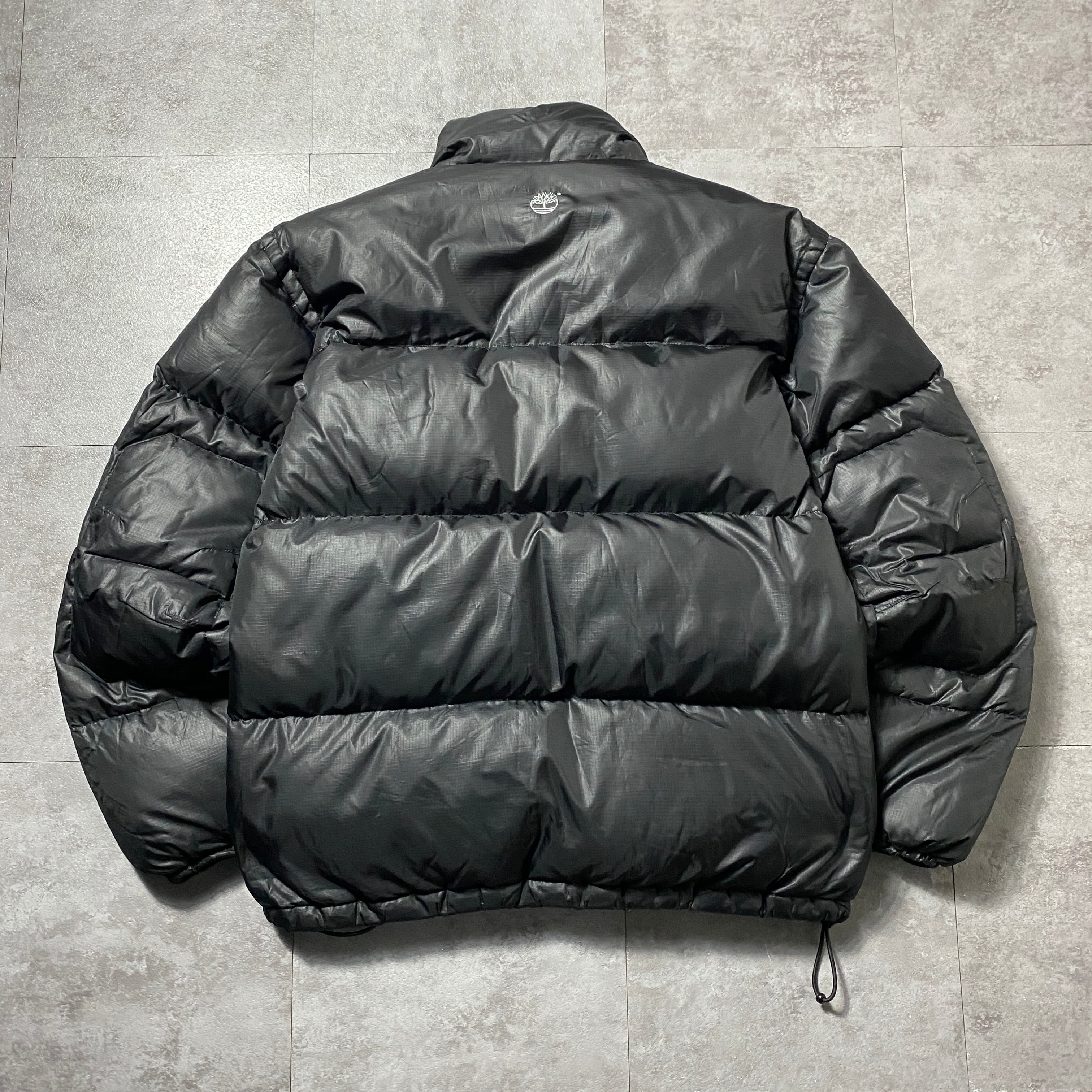 【90s当時物 ティンバーランド】ダウンジャケット黒. 90's Timberland ティンバーランド 刺繍ワンポイント ブラック 黒