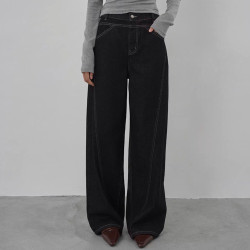 ステッチデニムワイドレッグパンツ ・21572