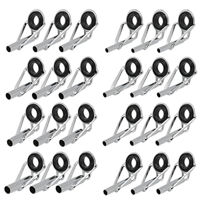 トップガイド ロッドガイド 8# 竿側 1.8~3.2mm ステンレス 釣り竿 穂先 8サイズ 24点セット