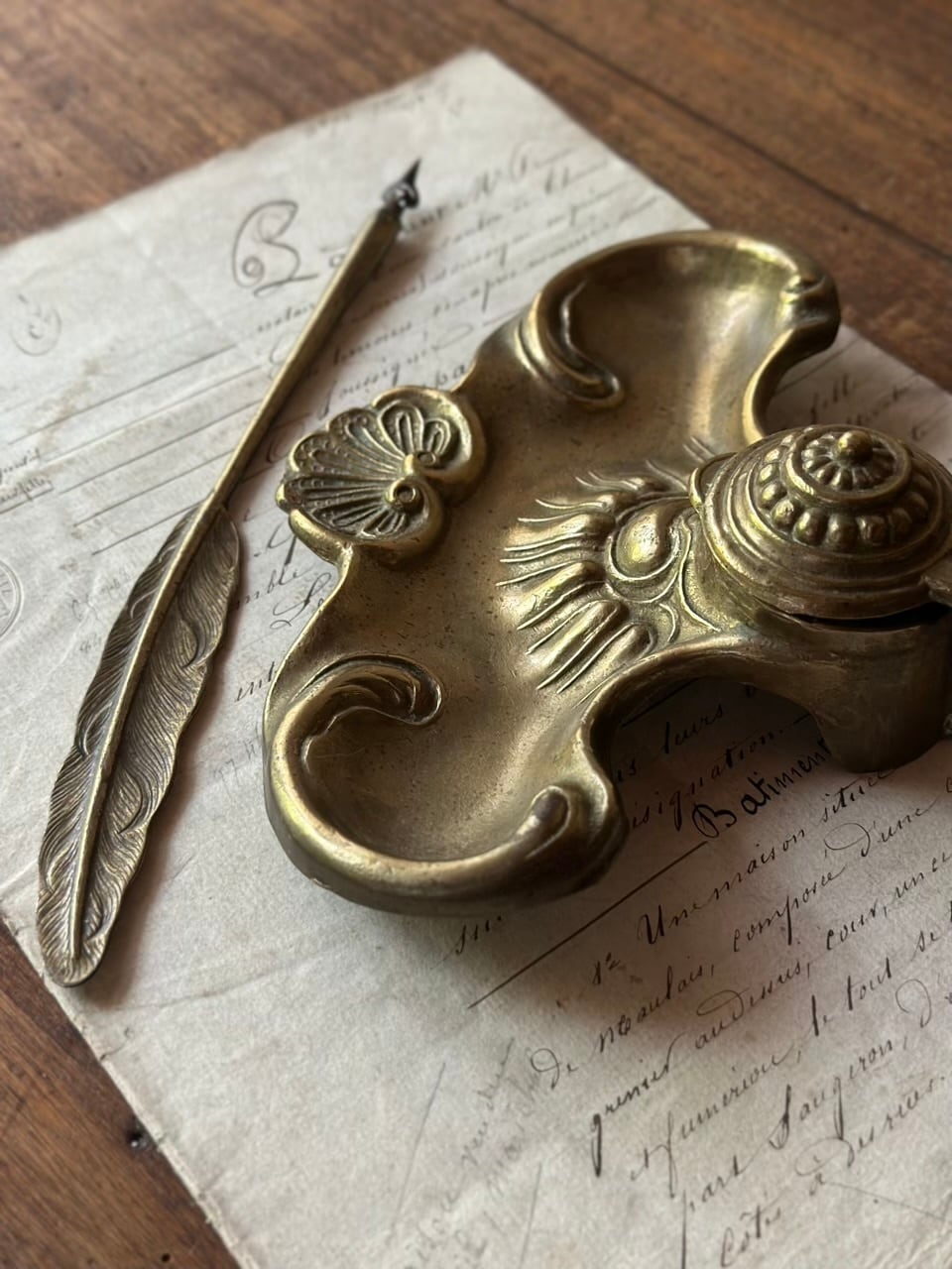 インクホルダー インク壺 インクウェル 貝殻モチーフ | Brocante de La