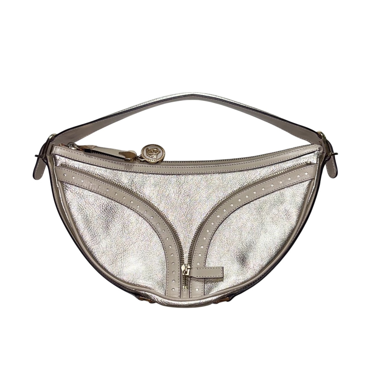 VERSACE shinny leather hobo bag