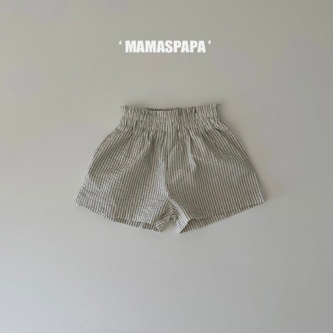 【mamaspapa】stripe short pants