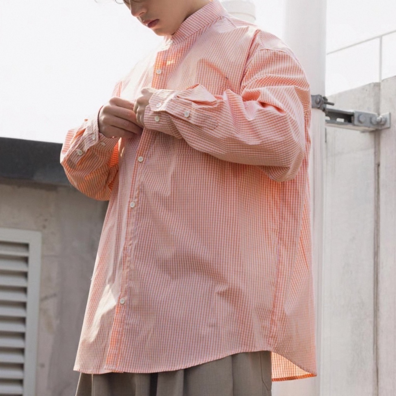 Cotton band collar shirt 0468 - 10