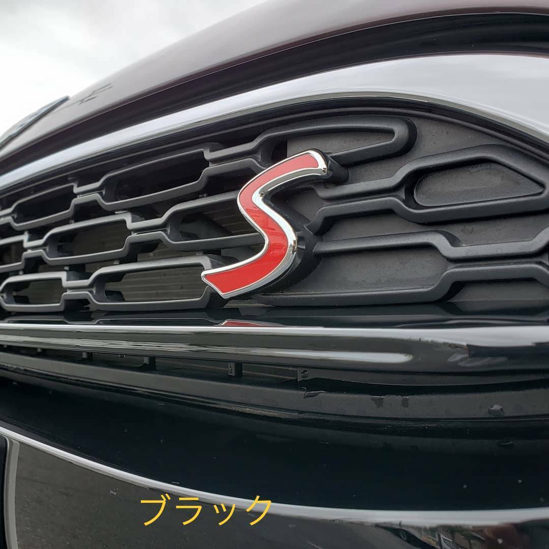 ★F型★MINI クーパーS 専用・フロントセンターモールカバー（黒）★ グリルセンターモールカバー【F54 クーパーS・JCW 前期】ブラック