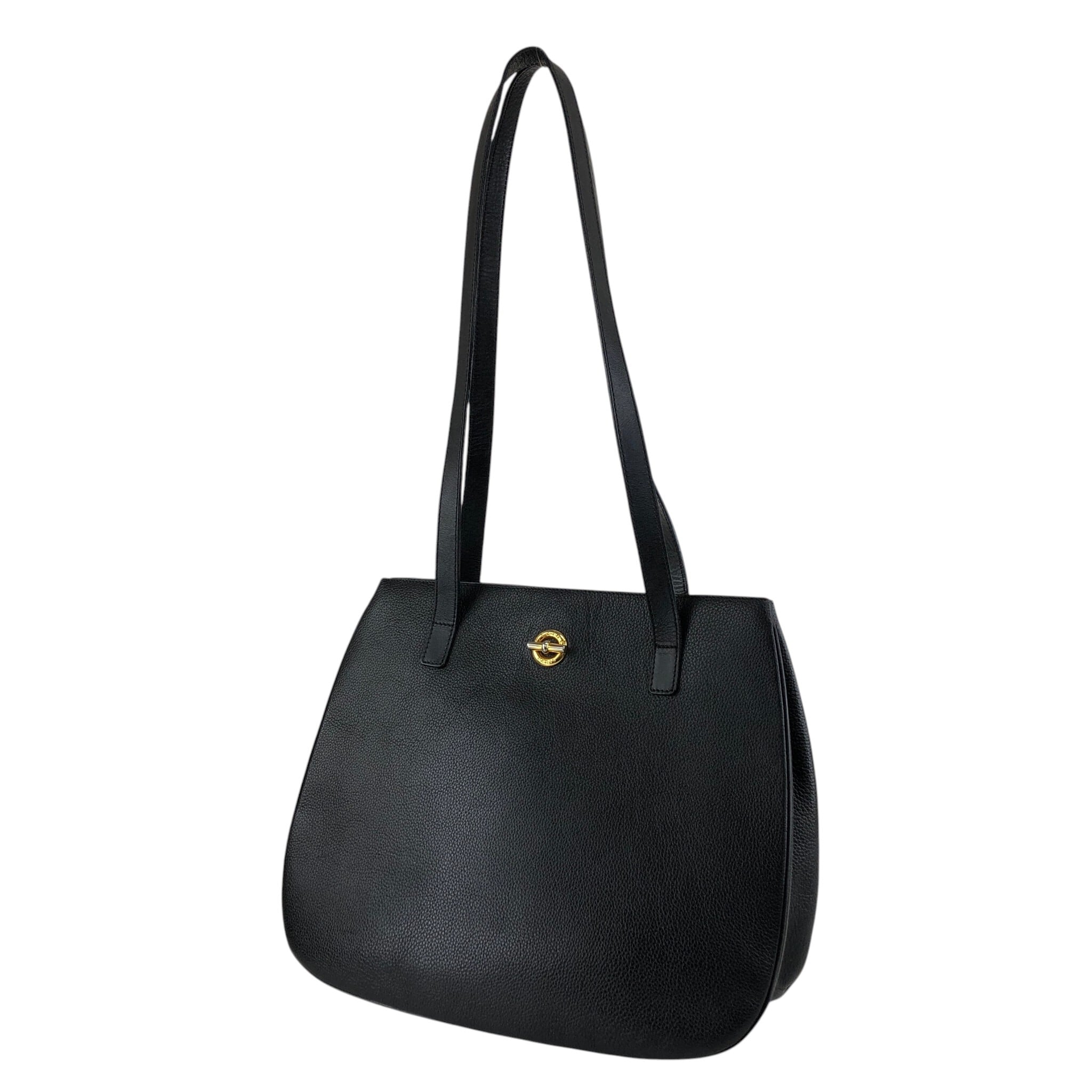 CELINE セリーヌ ハンドバッグ ブラック ヴィンテージ CELINE セリーヌ ハンドバッグ ブラック マンテル レザー トートバッグ