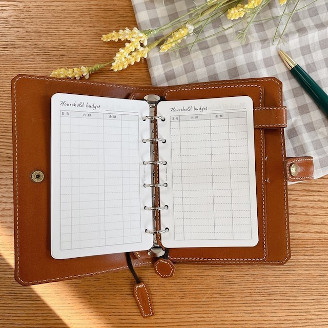 ミニ6穴サイズ/家計簿収支リフィル