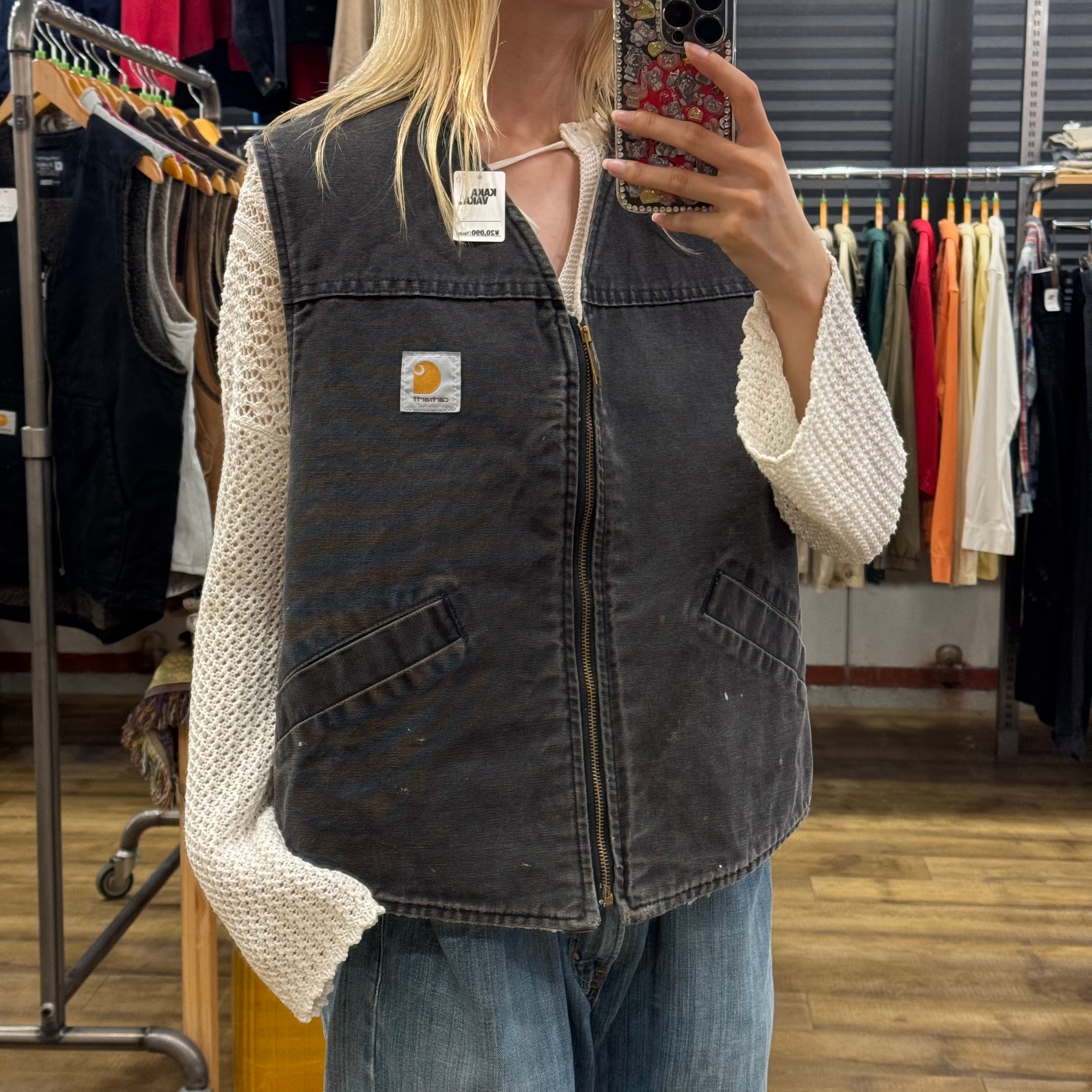 激レア　Carhartt ベストジャケット　ヴィンテージ　リメイク ベスト | 古着屋KAKAVAKA