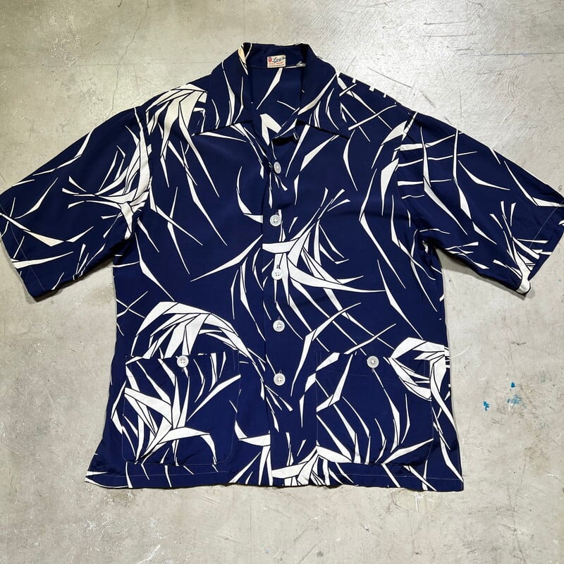 50s 60s Tahiti SHIRT-JAC レーヨンアロハシャツ 15M