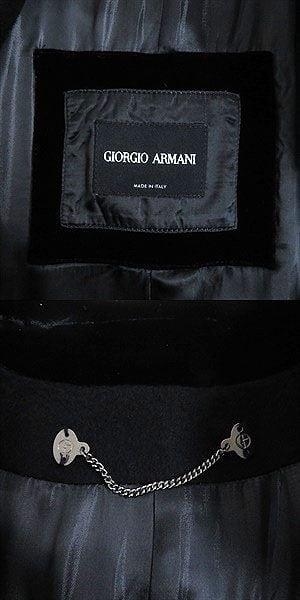ジョルジオアルマーニ ARMANI カシミヤ コート 黒タグ