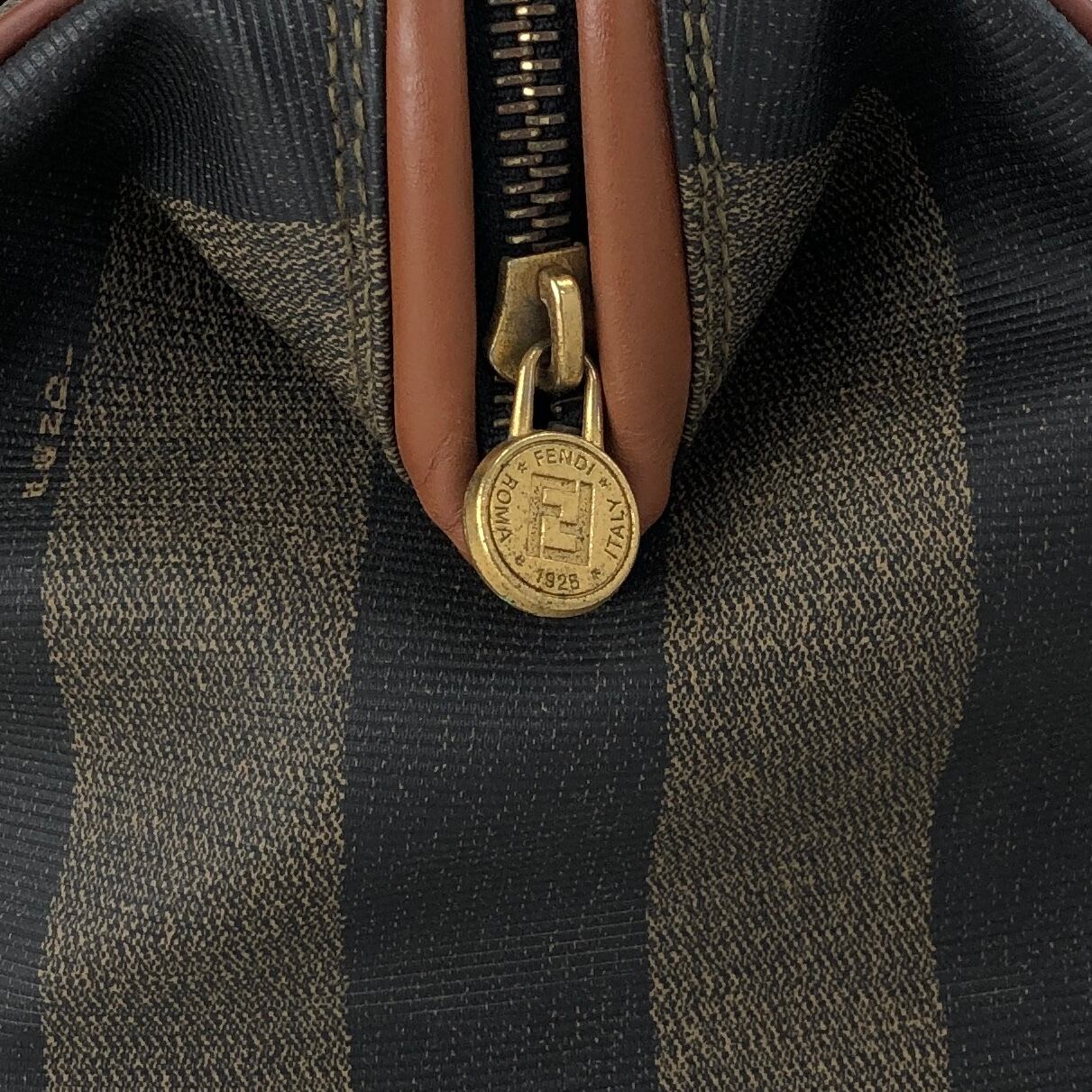 FENDI フェンディ ペカン ハンドバッグ ブラウン PVCレザー ミニ