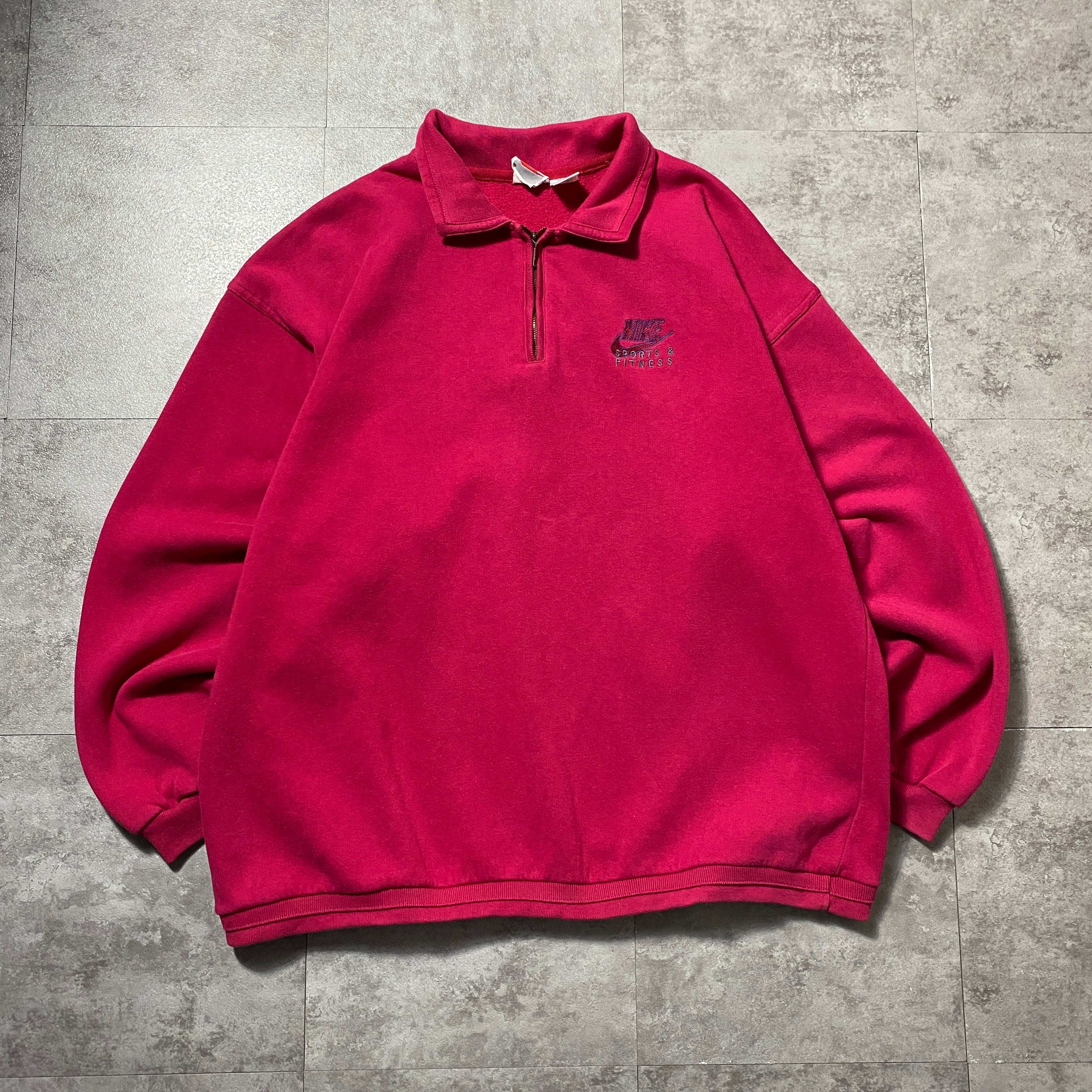 Size.XL】90's NIKE ナイキ スウォッシュ 刺繍ワンポイント ハーフ