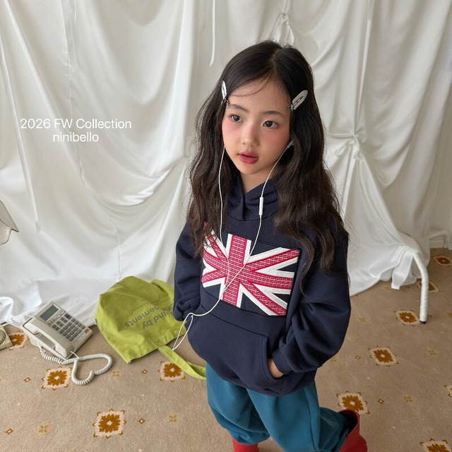 【取寄/韓国直送】ninibello ロンドンペッチフードT｜秋服｜韓国子供服｜26/AT