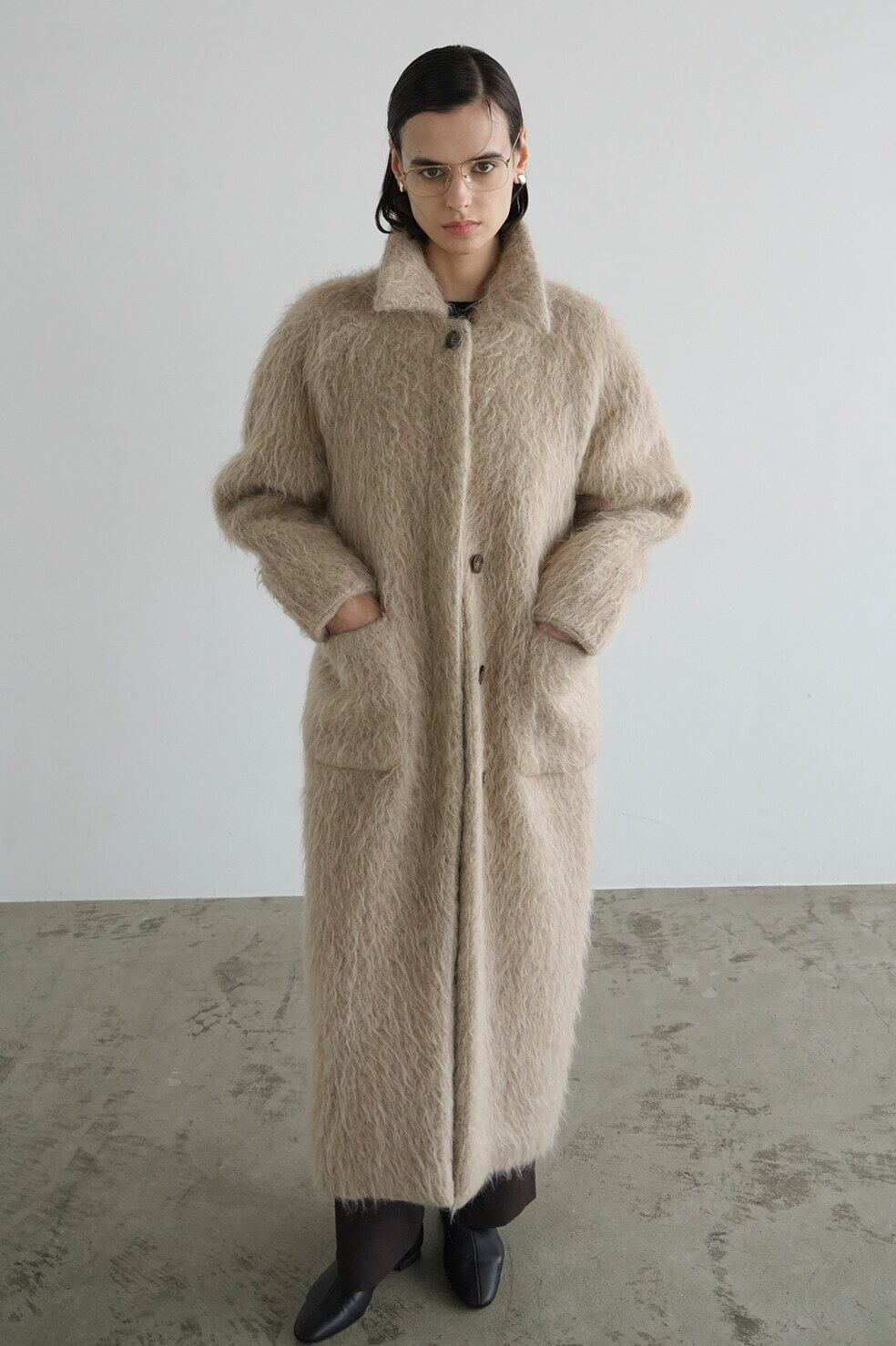 CLANE MIX SHAGGY LADY COAT size1