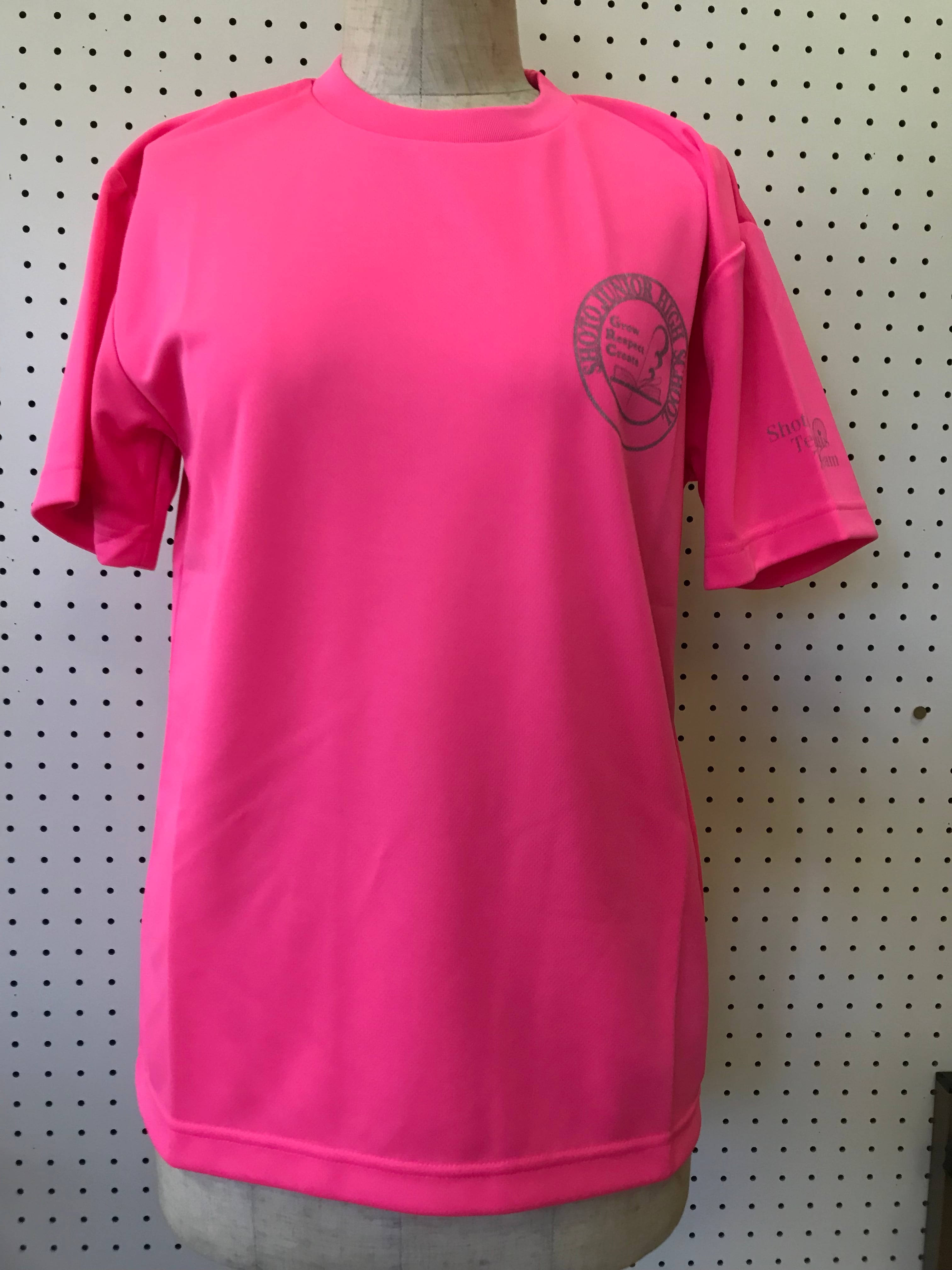 テニス部 蛍光ピンク(プリントカラー:シルバー) ドライTシャツ | ShotoT