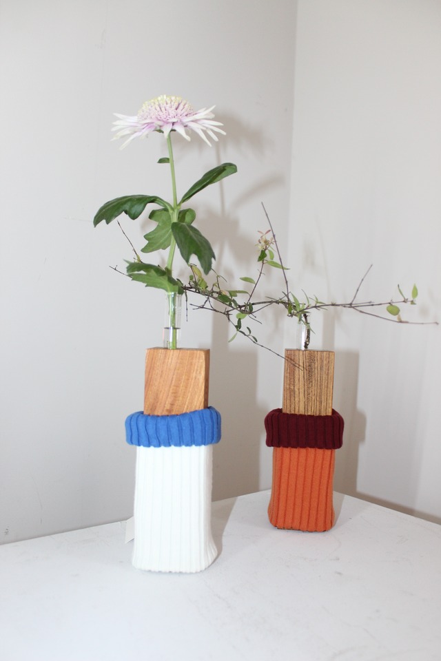 TORINOKI×GiUGiU "Flower vase cover" KAKI×SHIRAZ