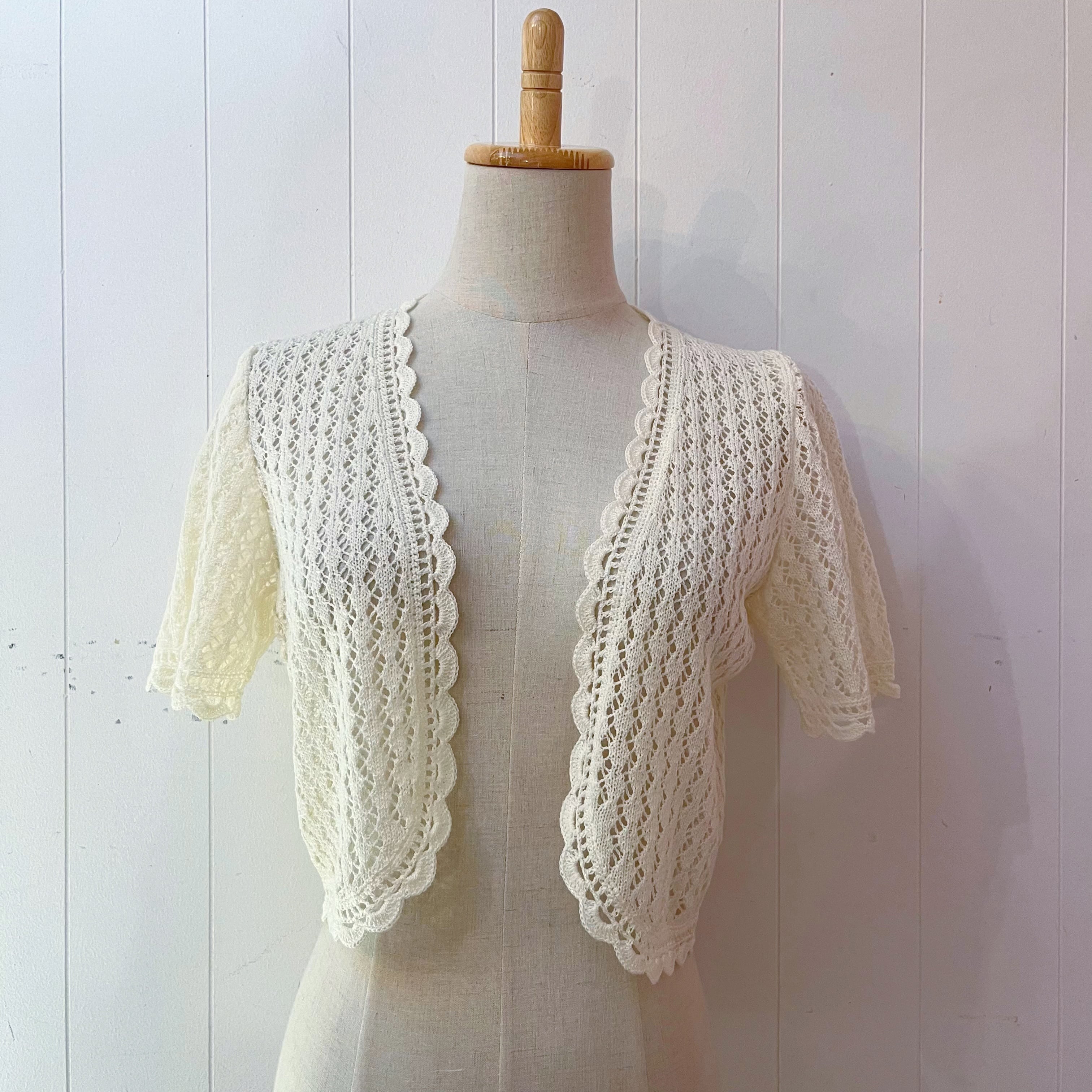 cream crochet knit bolero