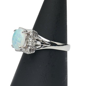 Pt900 プラチナ オパール0.80ct ダイヤ0.07ct リング 指輪 レディース 12号 【中古】