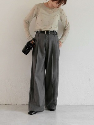 pleats wide slacks