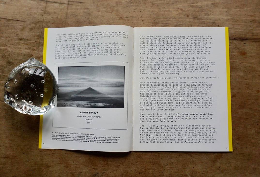 絶版洋古書】Hamish Fulton ハミッシュ・フルトン VIEW VOL. 4, NO. 2