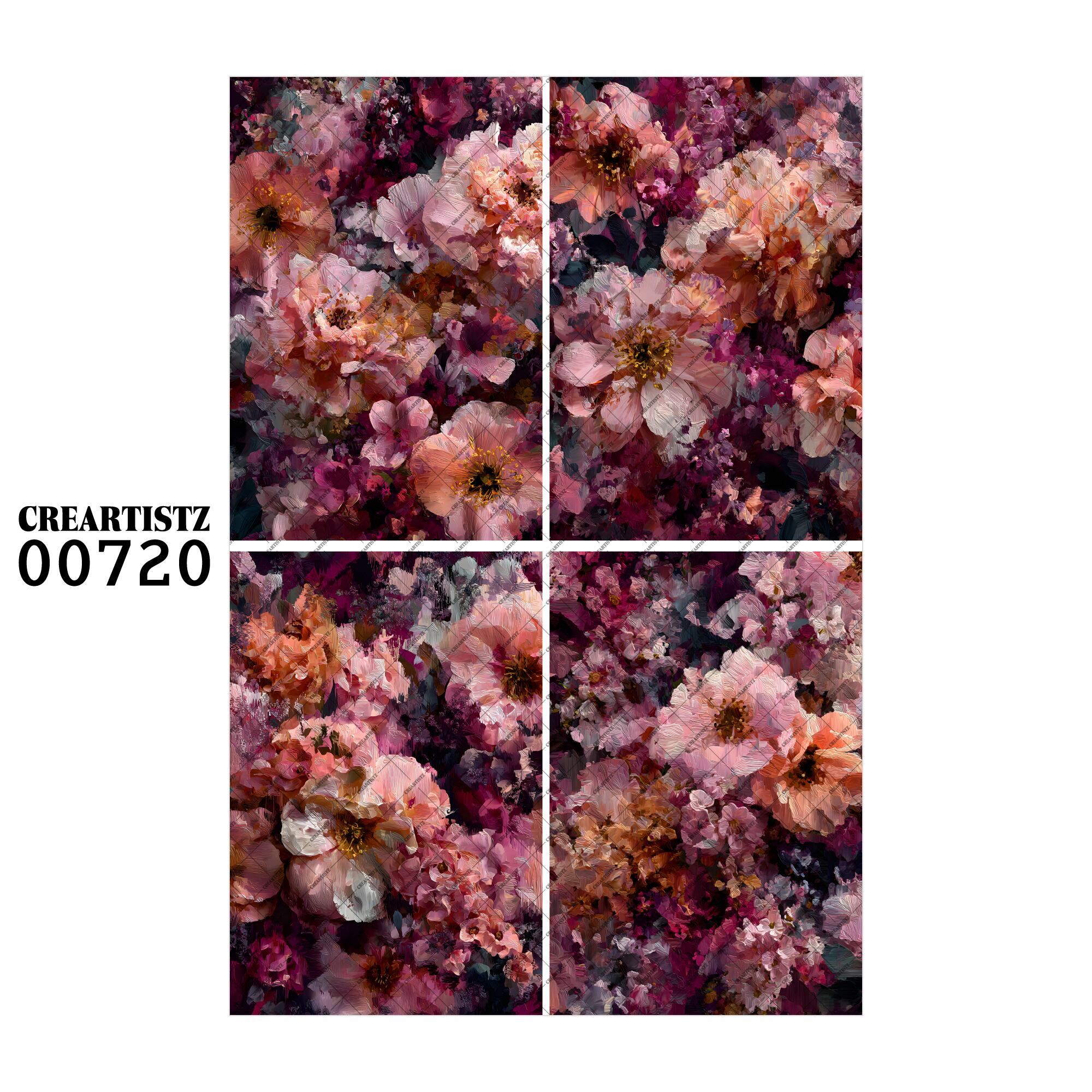 00720 背景 コラージュ素材 オリジナル 12枚セット (4種類×3枚) ペーパー/ステッカー CREARTISTZ