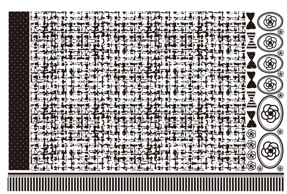 ツイード・カメリア転写紙 ブラック A3サイズ（ポーセリンアート用