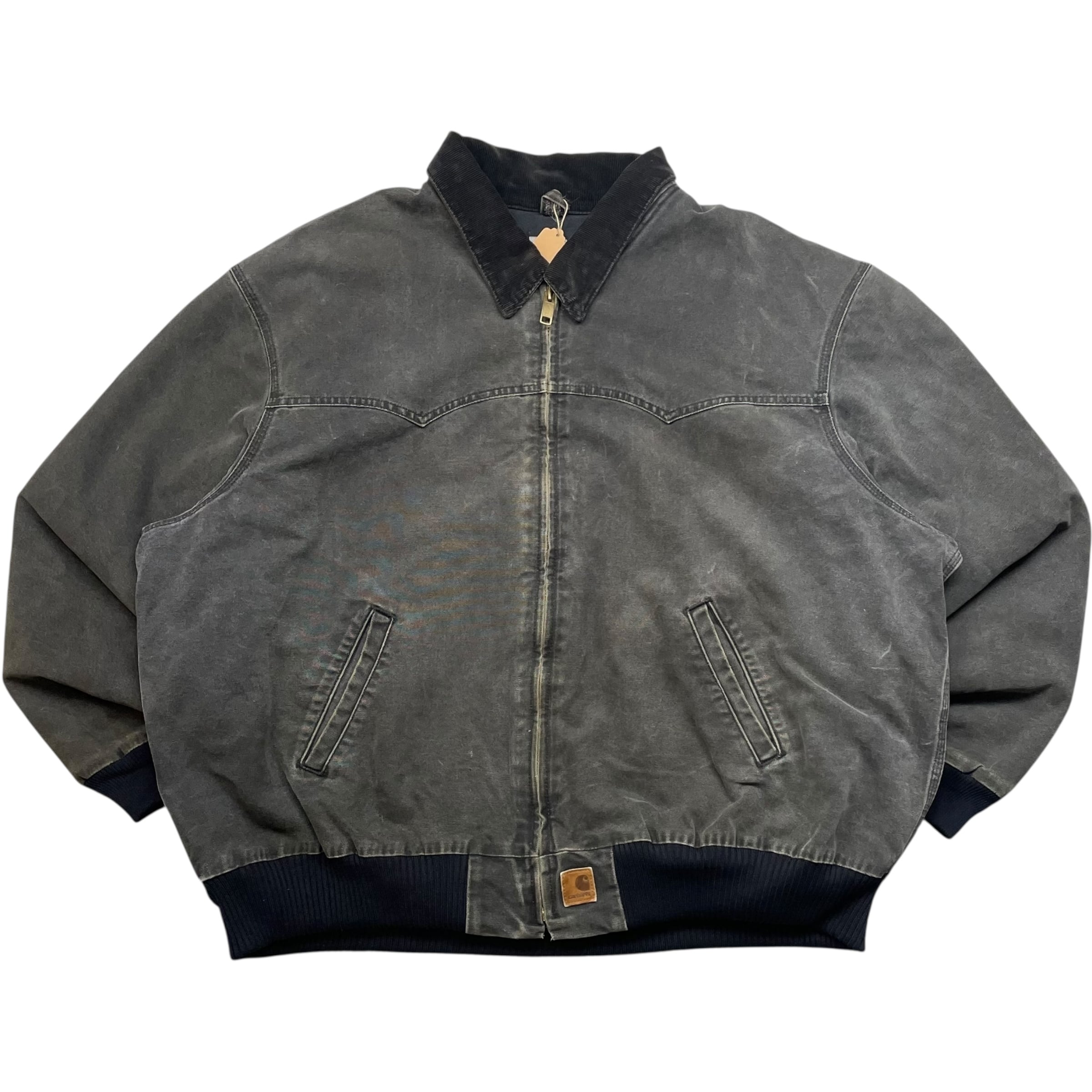 《4XL》Carhartt カーハート ダックジャケット サンタフェジャケット 襟コーデュロイ 裏地キルティング ブラック no.8763