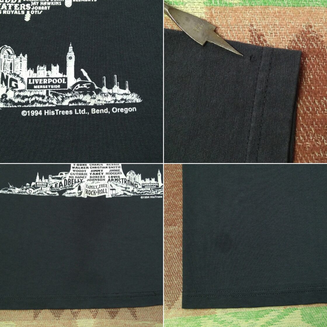 90s FAMILY TREE OF ROCK & ROLL Print T-Shirt（L）BLACK | PAY ID