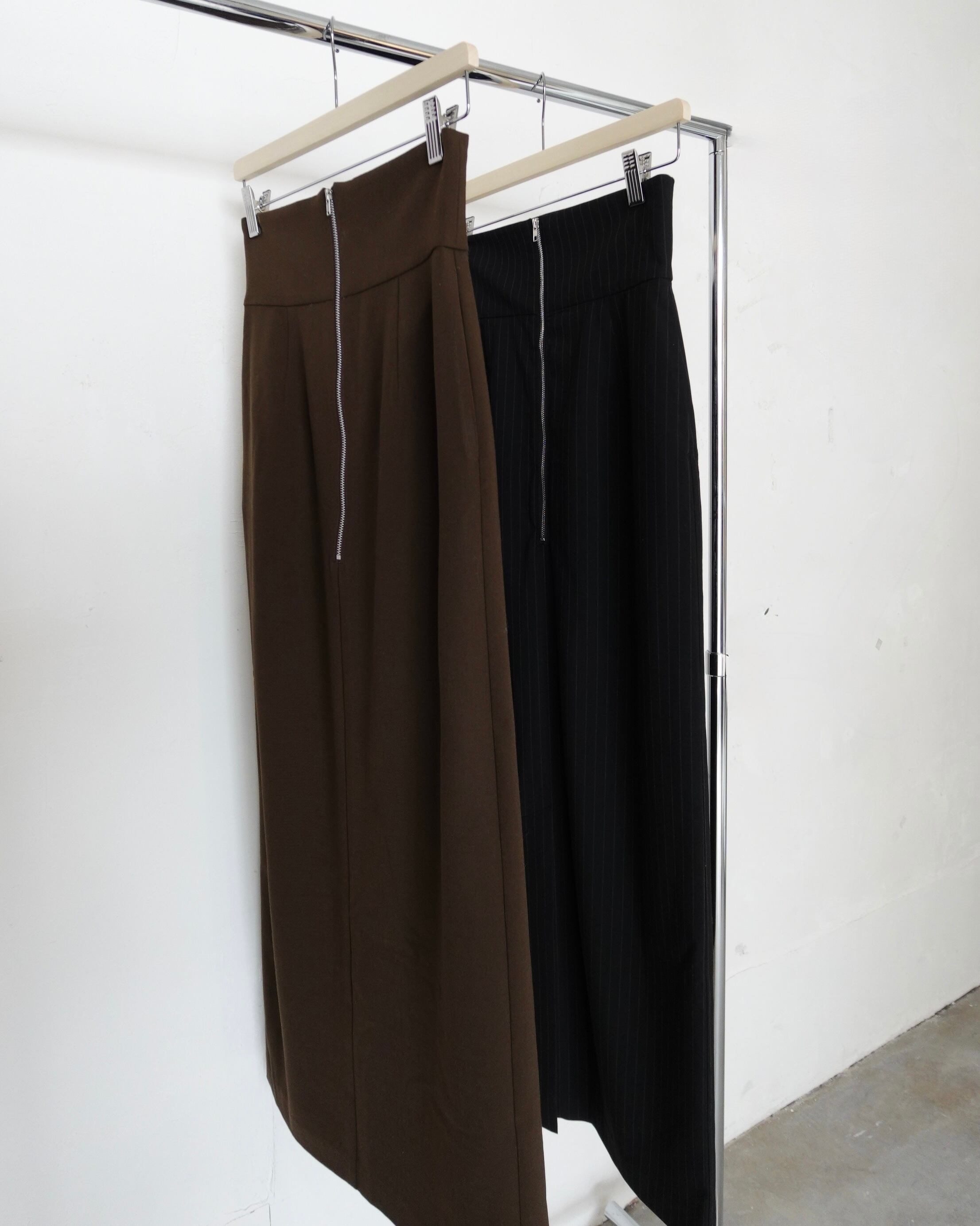 2way stripe long skirt | quūi