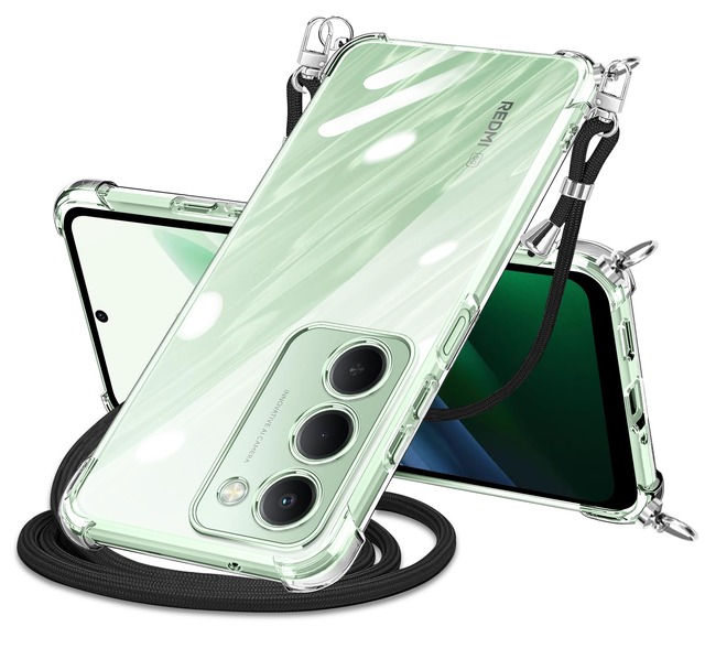 NISIILNG Redmi 15 5G 用 ケース クリア ショルダー レッドミー15 5g カバー 肩掛け 耐衝撃