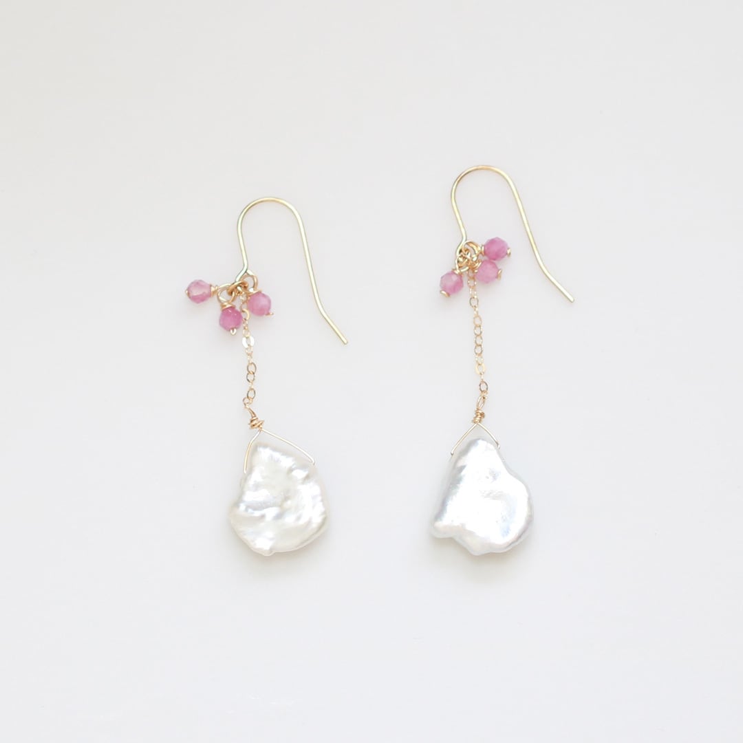 k14gf tourmaline flowerpearl ピアス mm1249 | 【MeiNu（メイニュウ