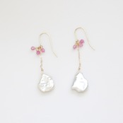k14gf tourmaline flowerpearl ピアス mm1249