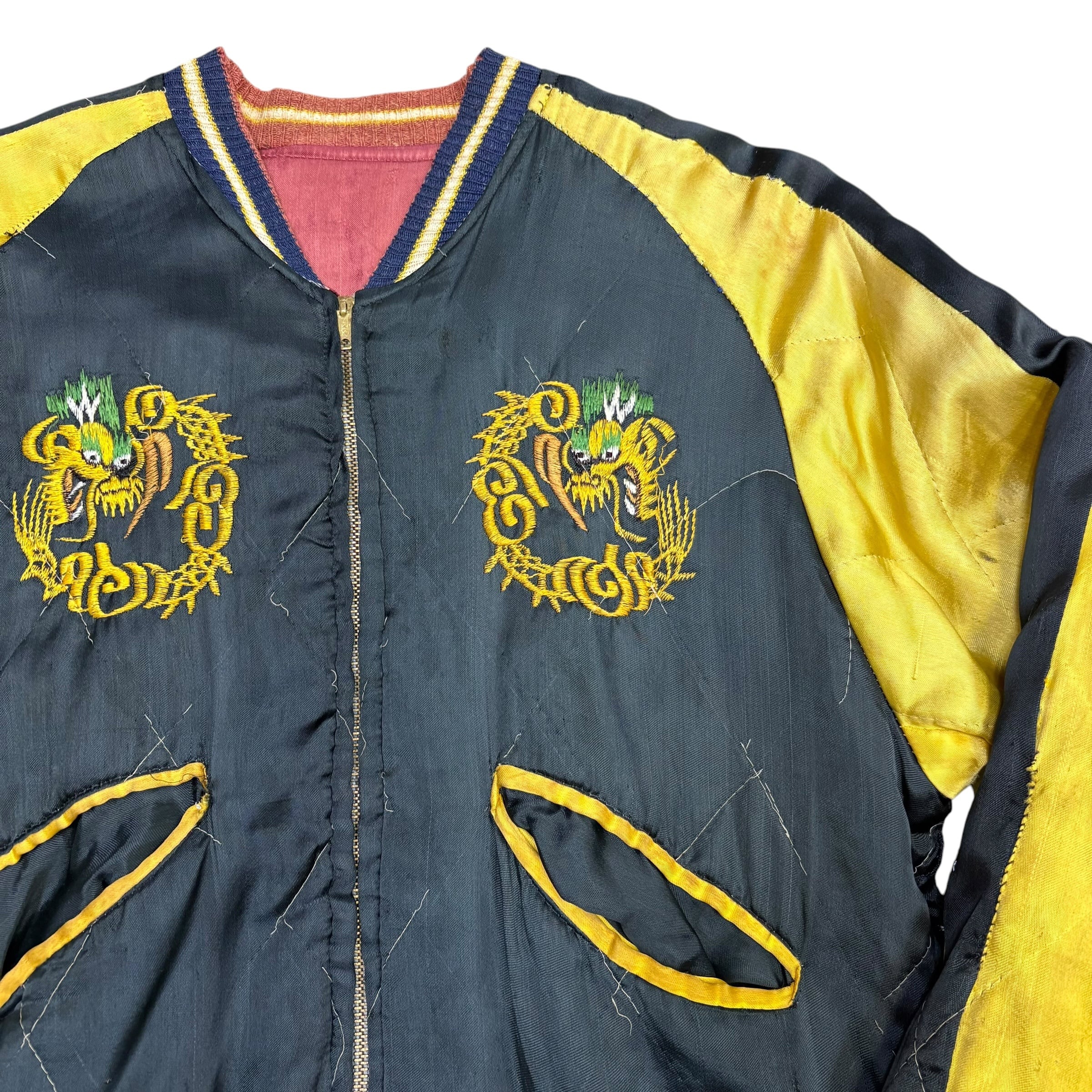 Special 50s 黒金 ドラゴン スカジャン 当時物 両面A | TTvintagejp