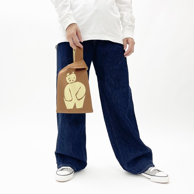 【killdisco】キルディスコ KNIT MINI MARCHE BAG  ベアー -Wait and See what happens- ニット ミニマルシェバッグ