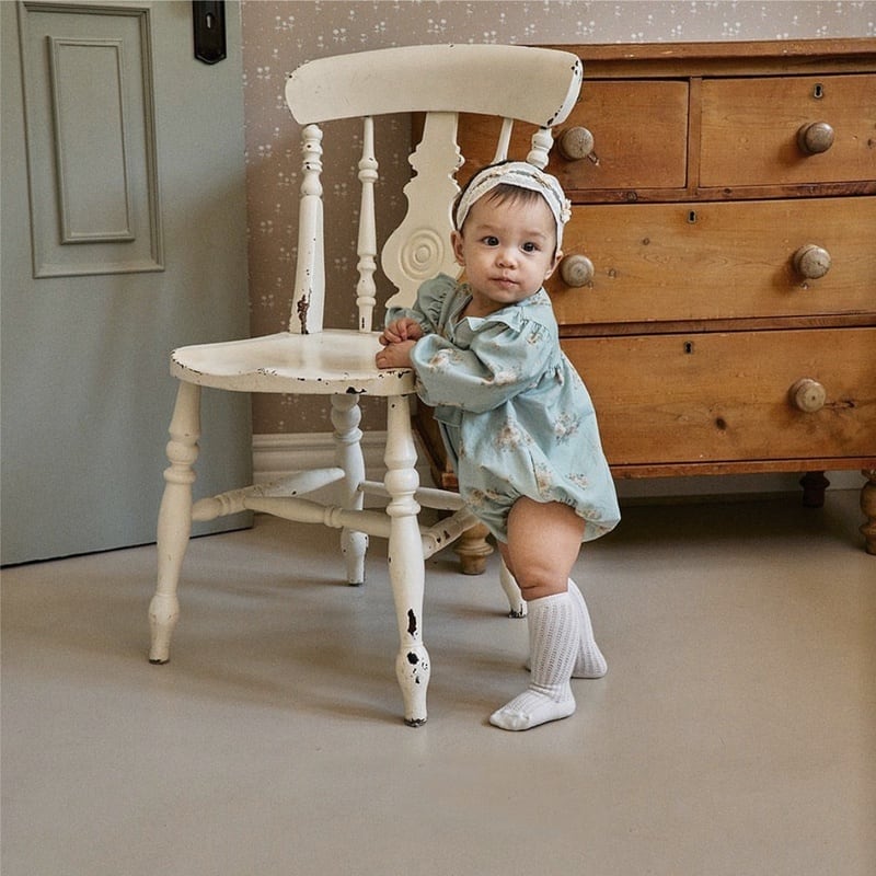 【BABY】韓国風 花柄プリンセス風ロンパース