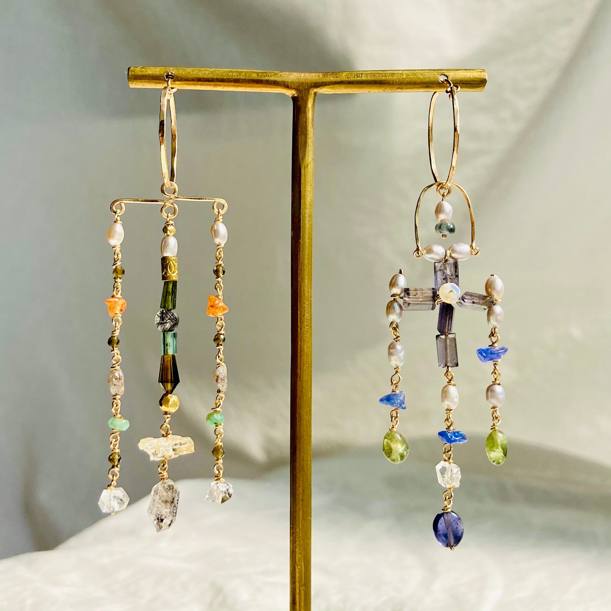 K14GF トルマリン シャンデリア フープピアス 【公式通販】