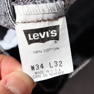 極美品 34×32 Levi’s 550 USA 91年 先染め インディゴブラック デニムパンツ リーバイス