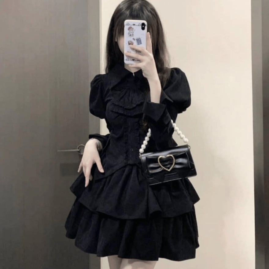 セットアップ ブラウス スカート ガーリー 甘め 原宿スタイル 大人